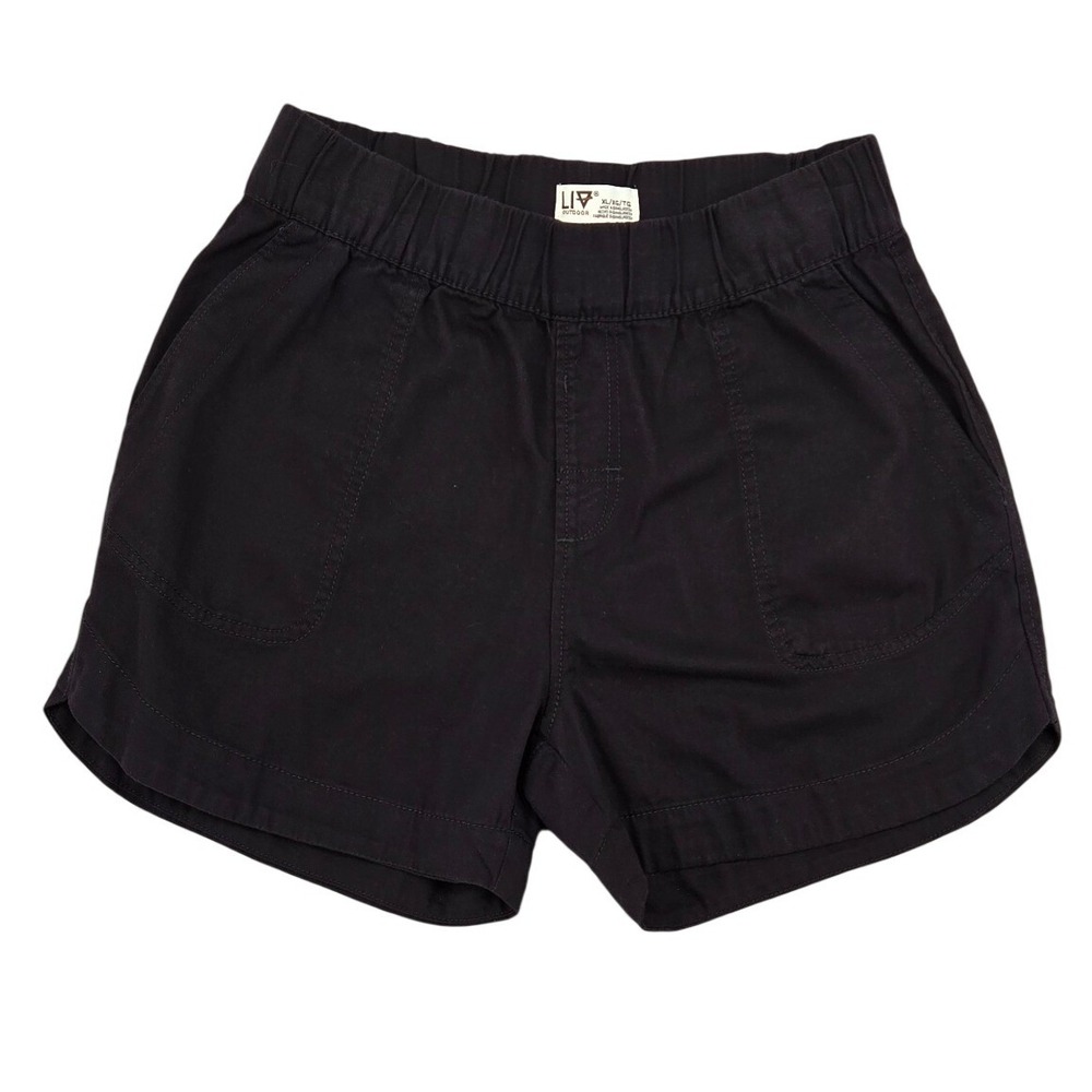 LIV Outdoor Womens Elastic Waist Pull On Casual Shorts with Pockets Cotton Blend